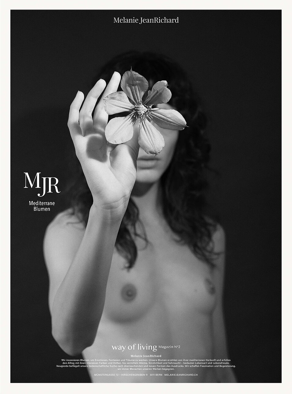 Plakat topless woman flower werbung bern