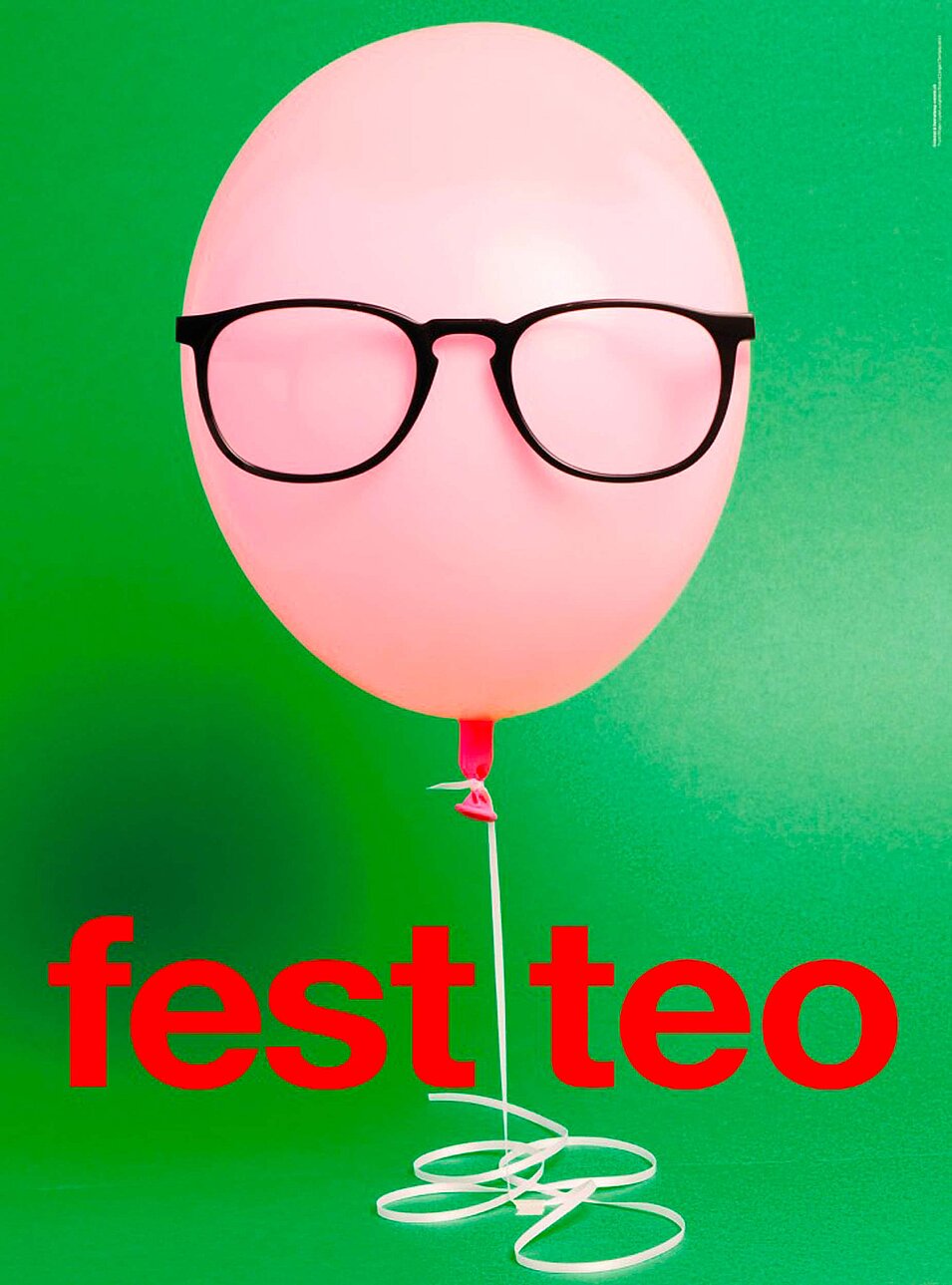 poster tj Green ballon with glasses advertising bern