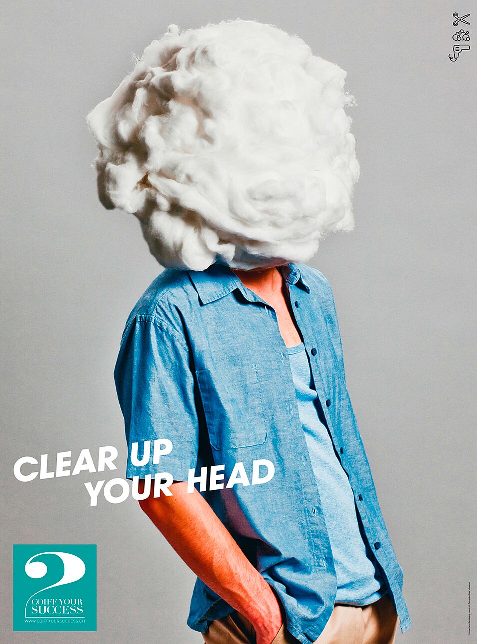  cotton wool on head advertising bern